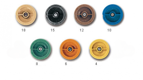VAN-Düsen, 4-VAN, 6-VAN, 8VAN, 10-VAN, 12-VAN, 15-VAN, 18-VAN, einstellbare Düsen für Typenreihe 1800 1802, 1804, 1806, 1812 und UNI-Spray. VAN